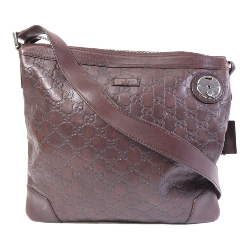 GUCCI 牛皮皮革Shoulder Bag銀扣肩背袋-0