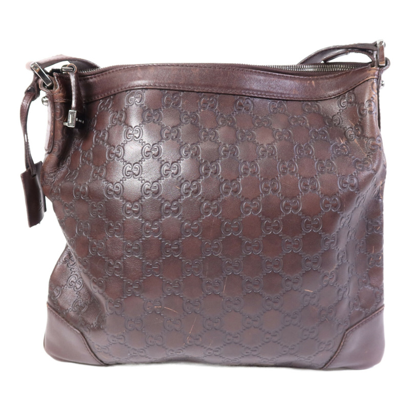 GUCCI 牛皮皮革Shoulder Bag銀扣肩背袋-1