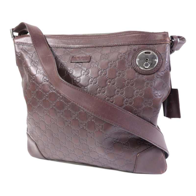 GUCCI 牛皮皮革Shoulder Bag銀扣肩背袋-2