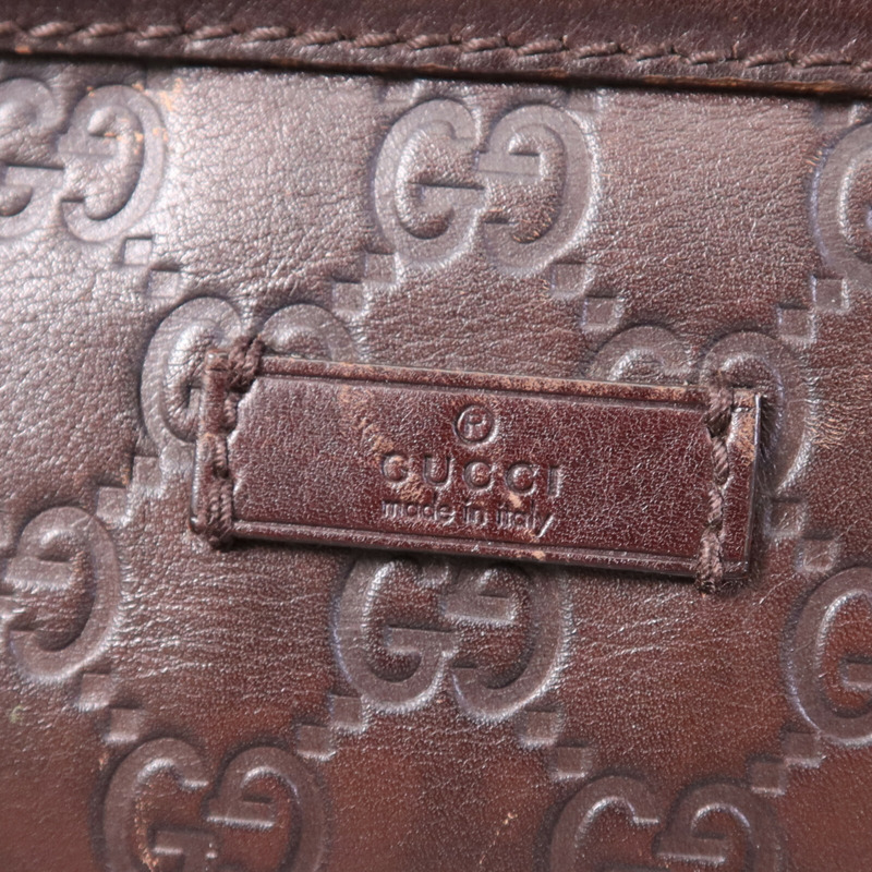 GUCCI 牛皮皮革Shoulder Bag銀扣肩背袋-5
