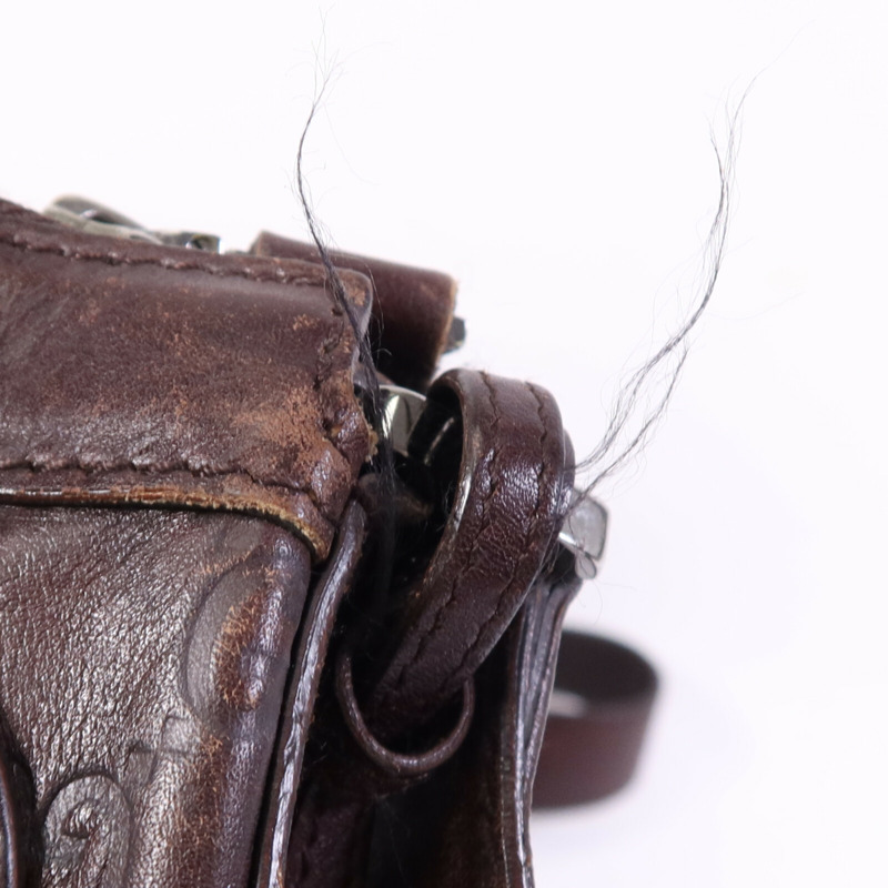 GUCCI 牛皮皮革Shoulder Bag銀扣肩背袋-14