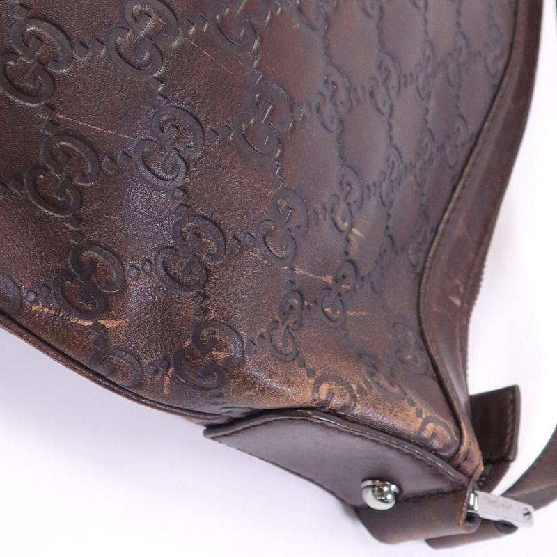 GUCCI 牛皮皮革Shoulder Bag銀扣肩背袋-15