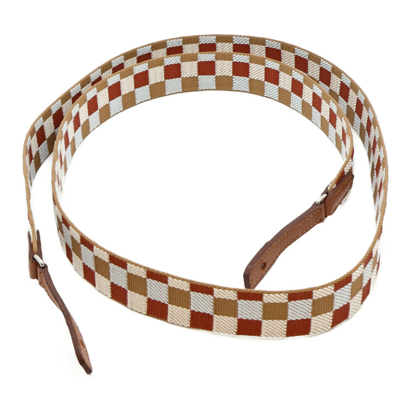 HERMES 帆布/皮革Strap銀扣肩背帶-7