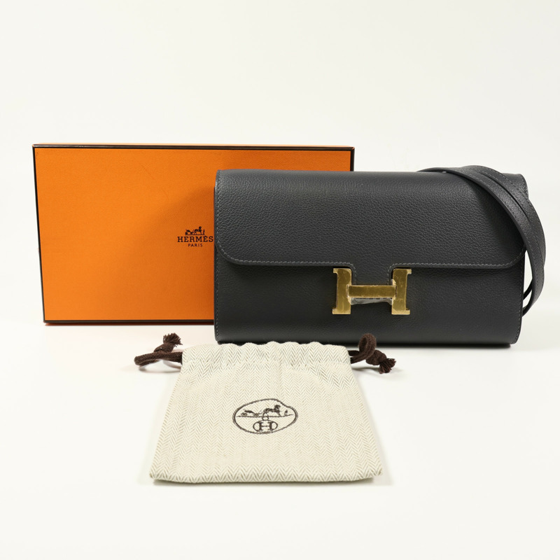 HERMES Evercolor皮革Constance To Go金扣肩背袋-16