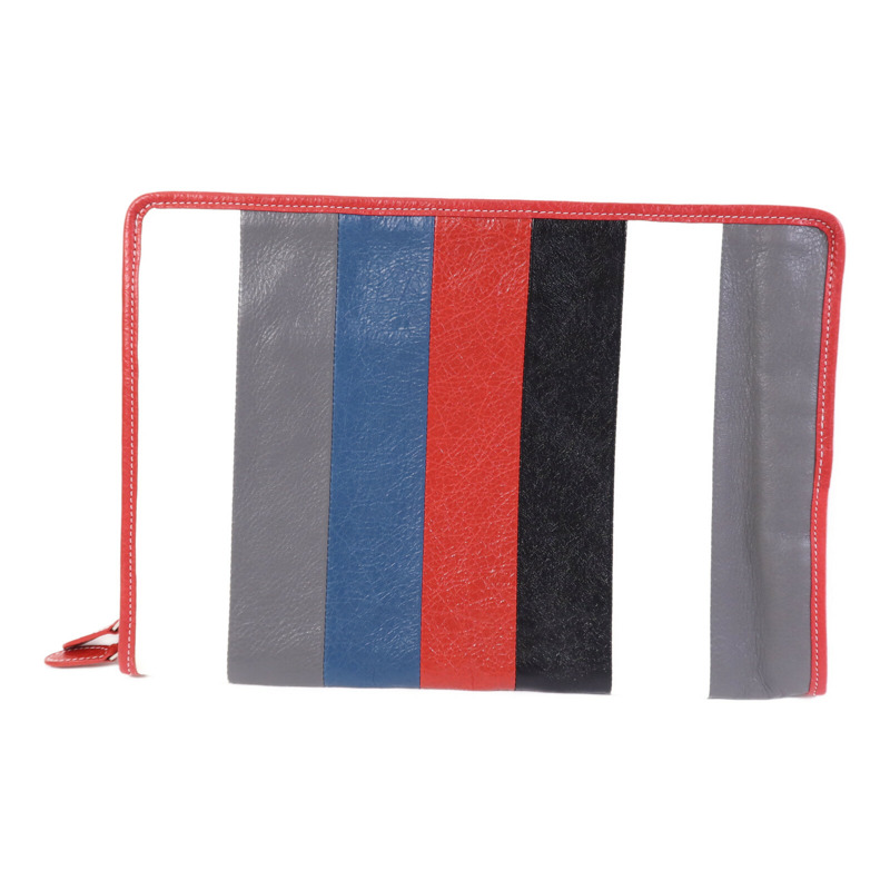 BALENCIAGA 牛皮皮革Clutch銀扣手拿包-1