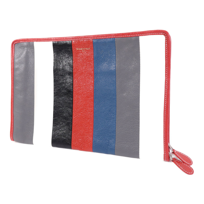 BALENCIAGA 牛皮皮革Clutch銀扣手拿包-2