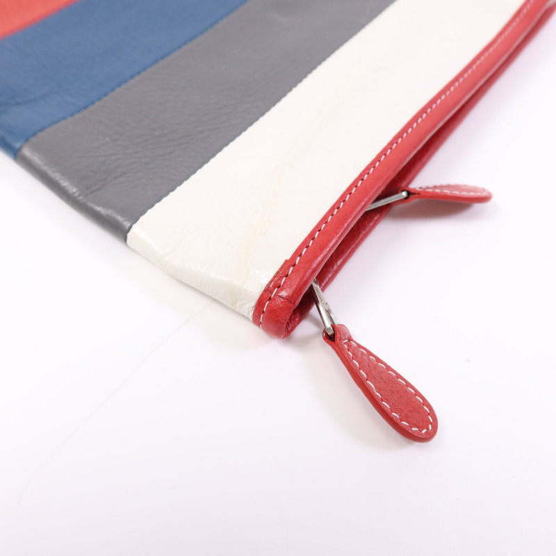 BALENCIAGA 牛皮皮革Clutch銀扣手拿包-8