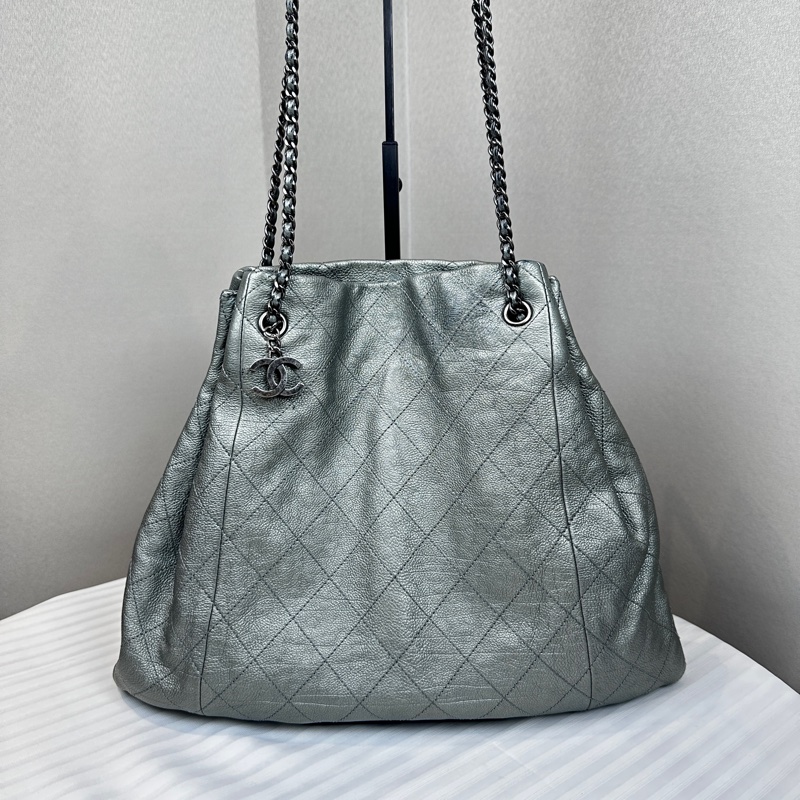 香奈兒/Chanel 金屬色單肩tote托特包 36x1.5x28cm-8