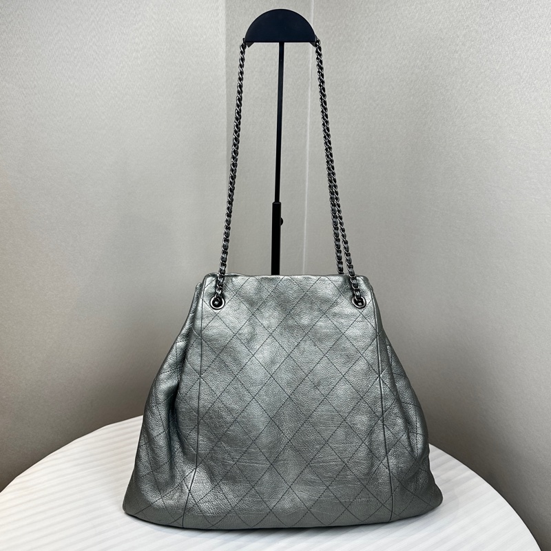 香奈兒/Chanel 金屬色單肩tote托特包 36x1.5x28cm-9