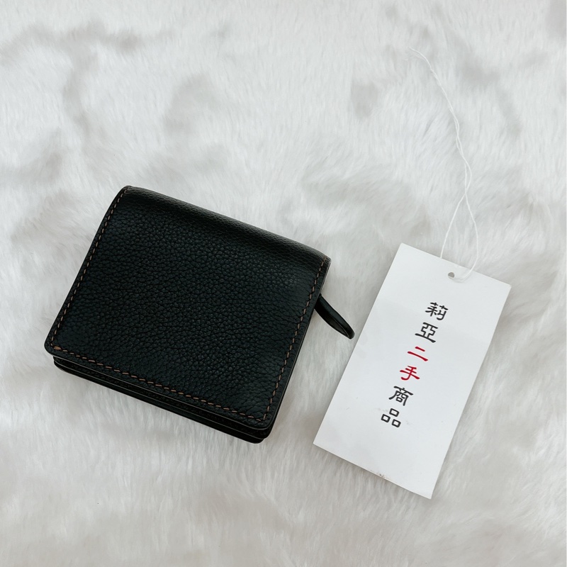 莉亞精品♡ Burberry TBlogo對開短夾黑 二手-2