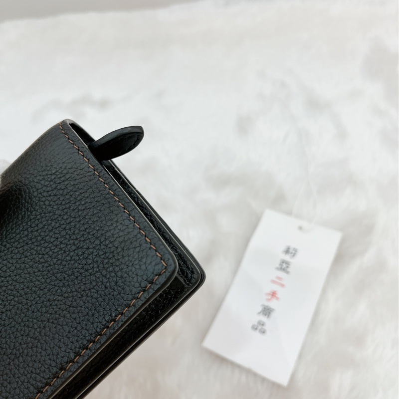 莉亞精品♡ Burberry TBlogo對開短夾黑 二手-9