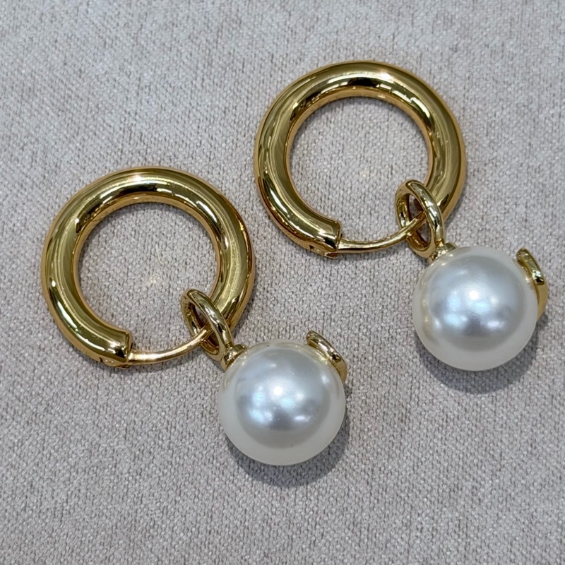 Valentino 金色Vlogo 珍珠垂吊耳環XB956-7