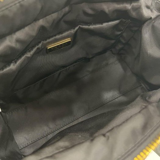 東區正精品㊣PRADA 1BD394 近全新黑色尼龍金三角牌雙口袋相機包斜背包郵差包手提包小款 RZ6129-3