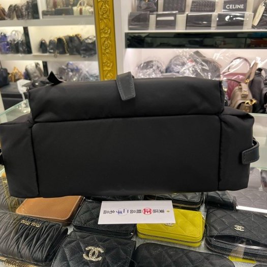 東區正精品㊣PRADA 1BD394 近全新黑色尼龍金三角牌雙口袋相機包斜背包郵差包手提包小款 RZ6129-8