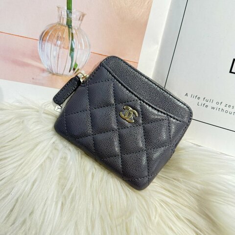 全新 香奈兒 灰色吐司卡包