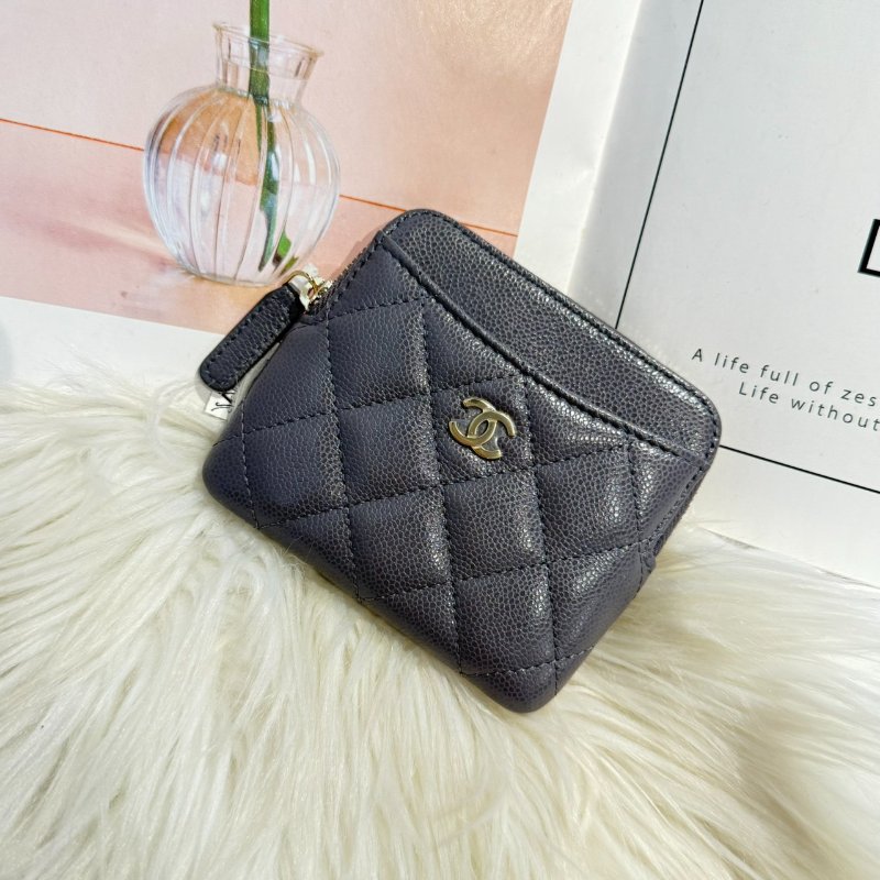 全新 香奈兒 灰色吐司卡包-0