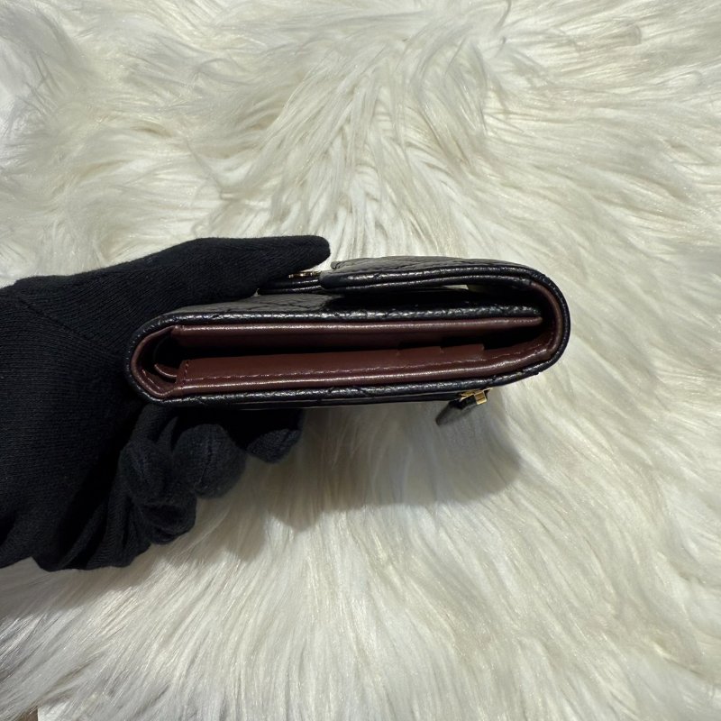 香奈兒 黑金荔枝三折短夾-5