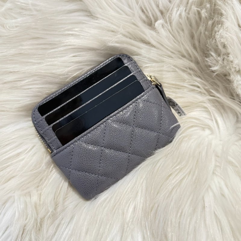 全新 香奈兒 灰色吐司卡包-1