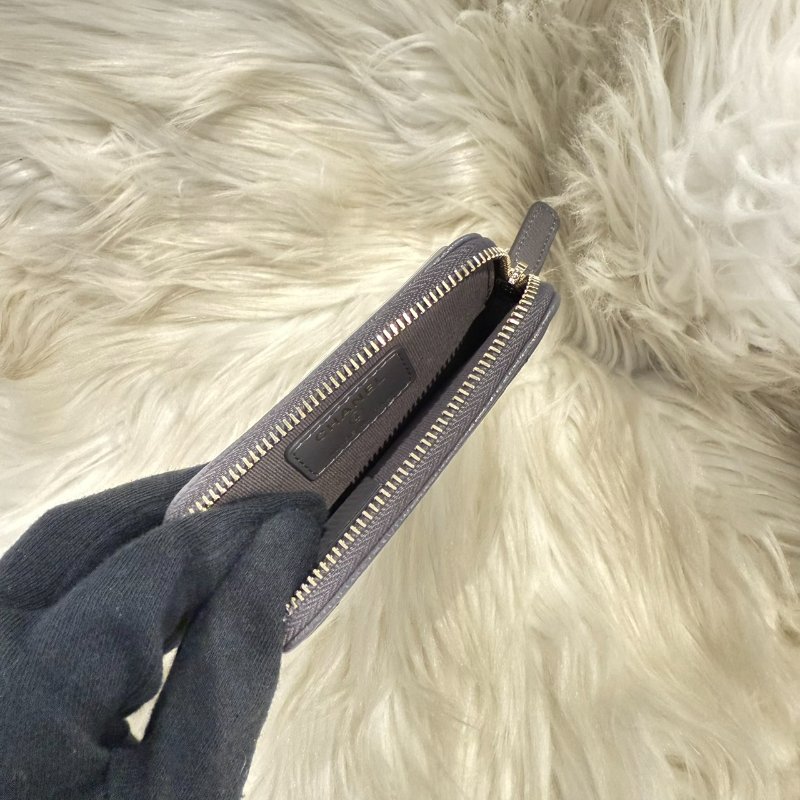 全新 香奈兒 灰色吐司卡包-4