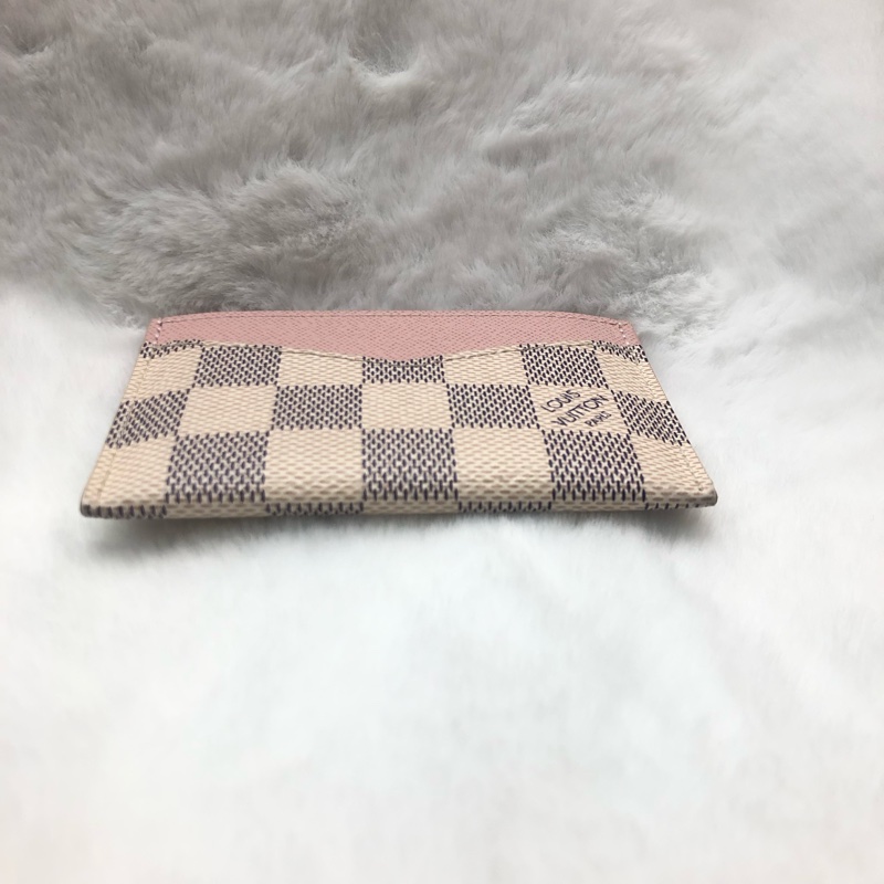 LV白棋盤粉色卡夾X836-2