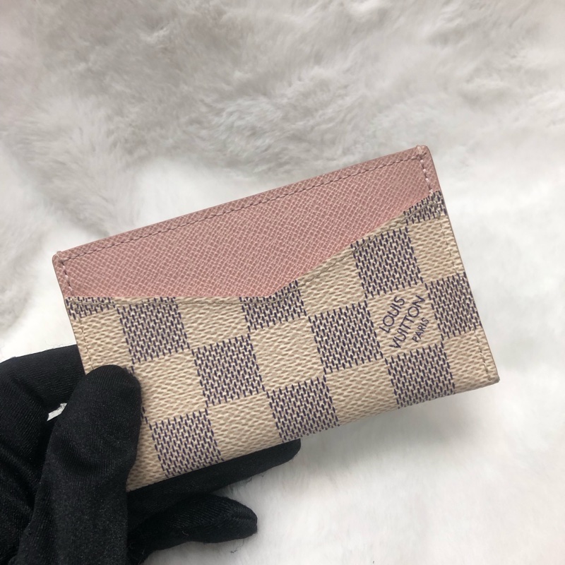 LV白棋盤粉色卡夾X836-6