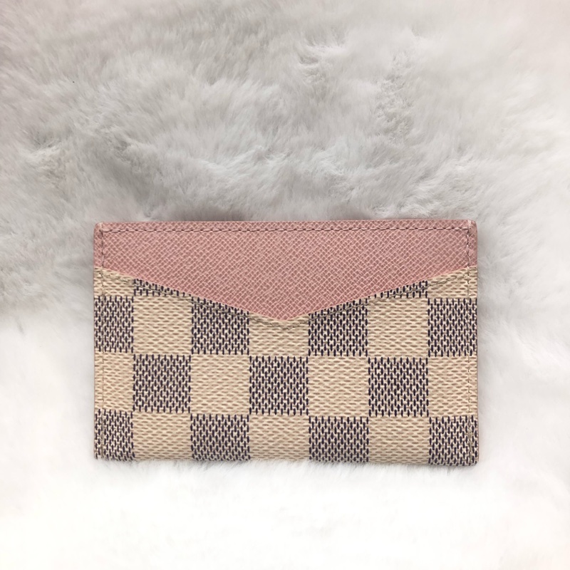 LV白棋盤粉色卡夾X836-8