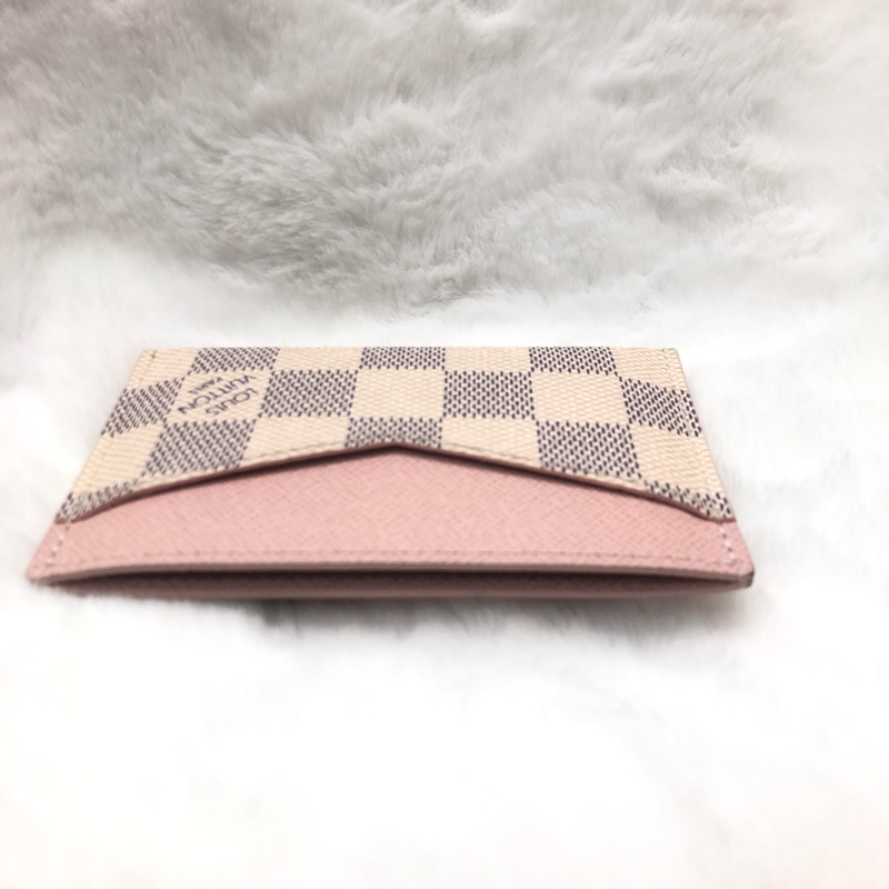 LV白棋盤粉色卡夾X836-10
