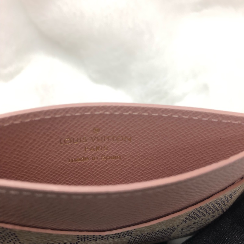 LV白棋盤粉色卡夾X836-17