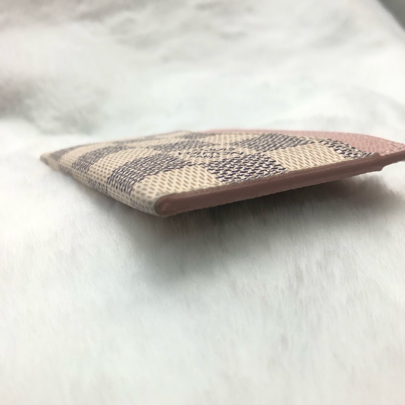 LV白棋盤粉色卡夾X836-21