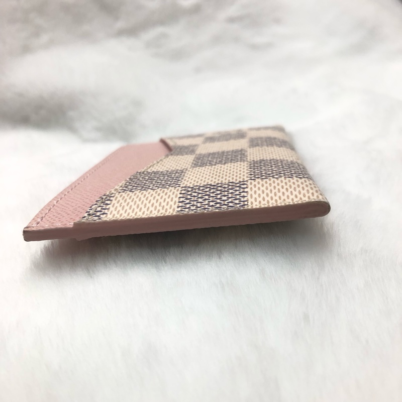 LV白棋盤粉色卡夾X836-22