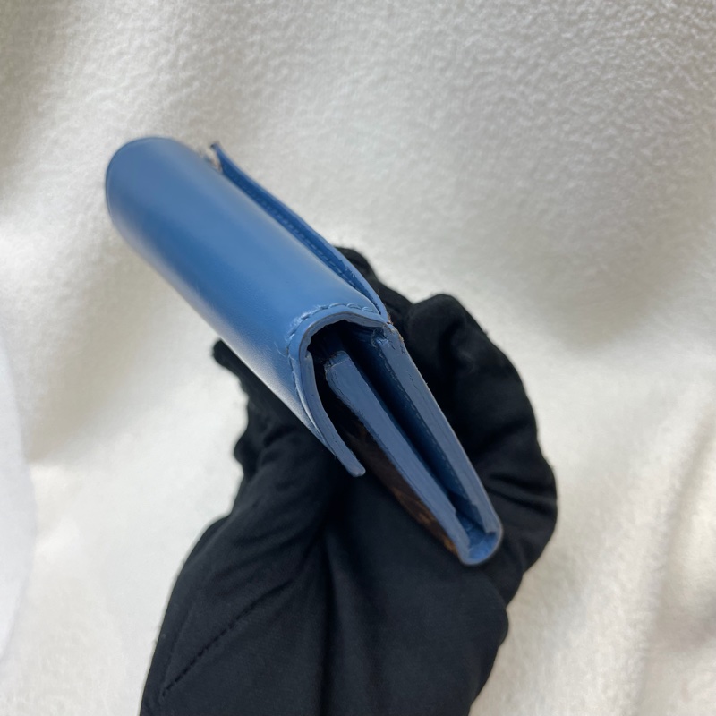 LV Zoé Monogram 老花拼藍色三摺短夾 XB721-9