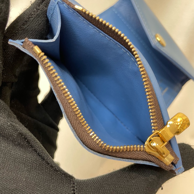 LV Zoé Monogram 老花拼藍色三摺短夾 XB721-14