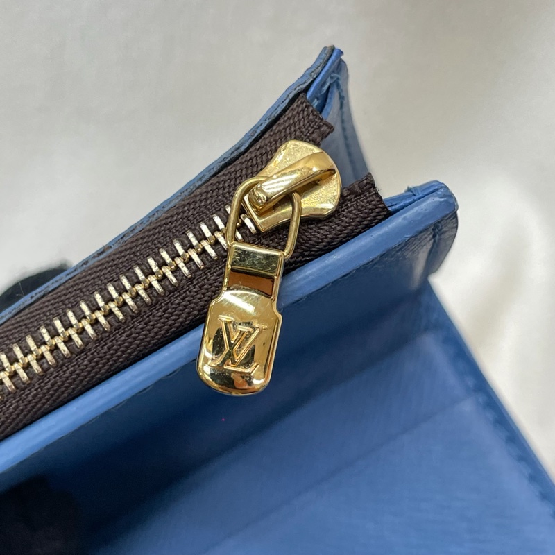 LV Zoé Monogram 老花拼藍色三摺短夾 XB721-15