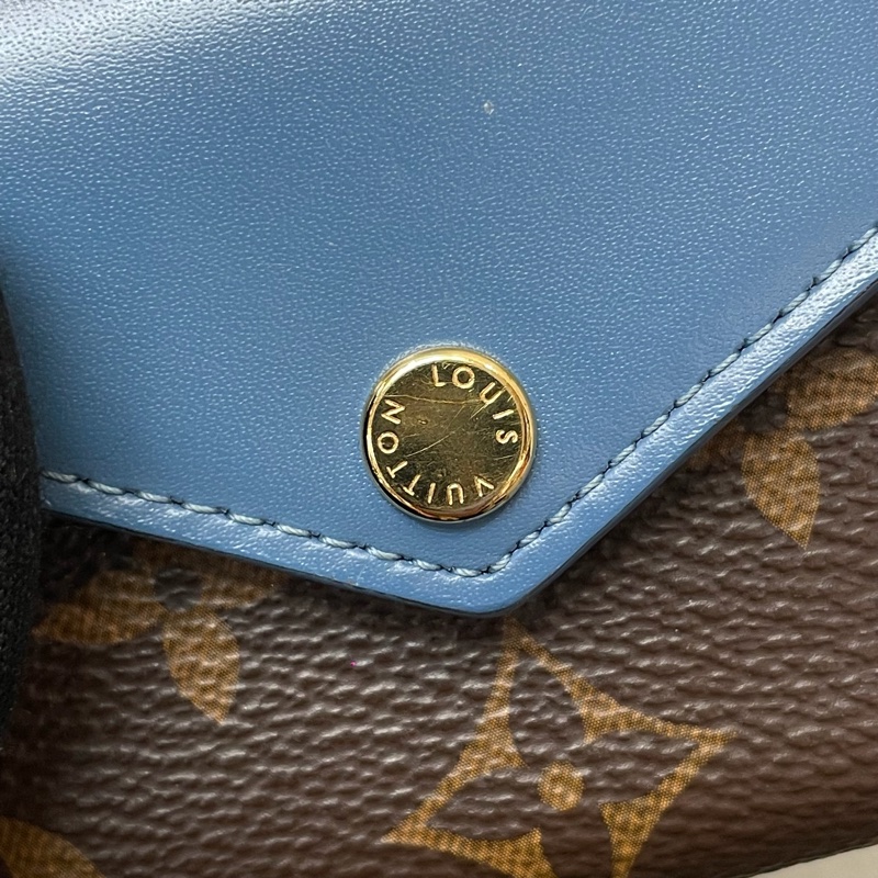 LV Zoé Monogram 老花拼藍色三摺短夾 XB721-19
