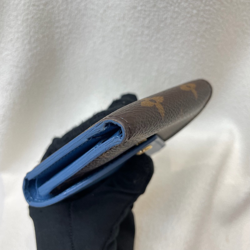 LV Zoé Monogram 老花拼藍色三摺短夾 XB721-23