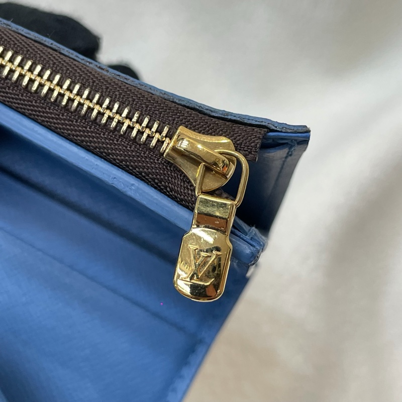 LV Zoé Monogram 老花拼藍色三摺短夾 XB721-26