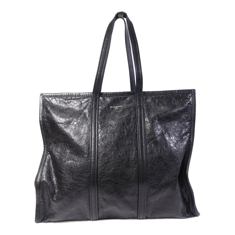 BALENCIAGA 羊皮皮革Bazar Shopper銀扣肩背袋-0