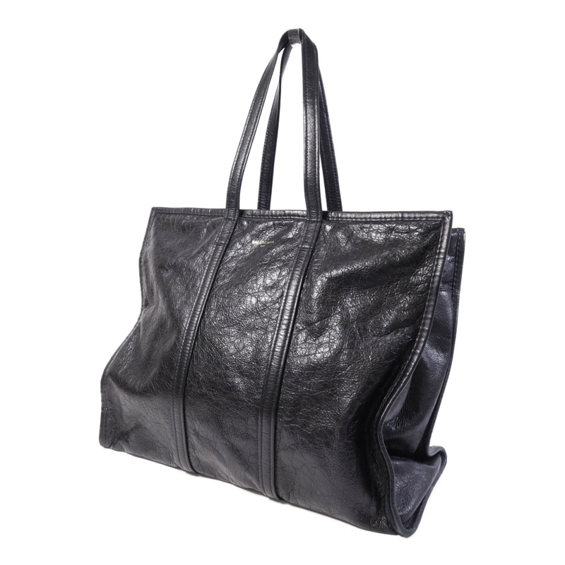 BALENCIAGA 羊皮皮革Bazar Shopper銀扣肩背袋-2