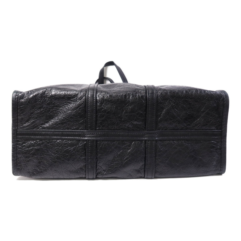 BALENCIAGA 羊皮皮革Bazar Shopper銀扣肩背袋-3