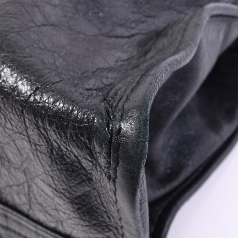 BALENCIAGA 羊皮皮革Bazar Shopper銀扣肩背袋-9