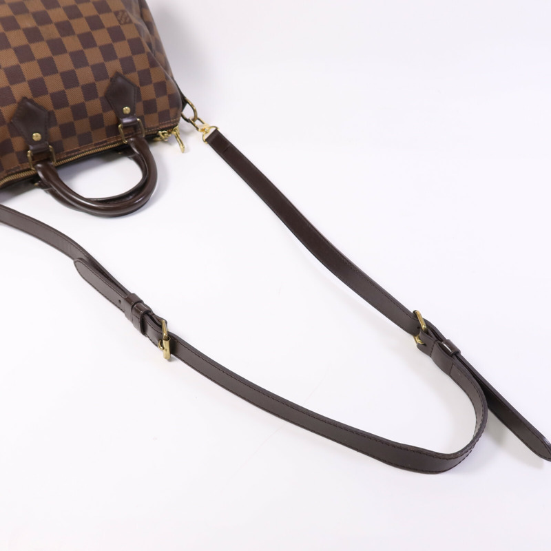 LOUIS VUITTON Damier Ebene Speedy Bandouliere 25手挽袋-9