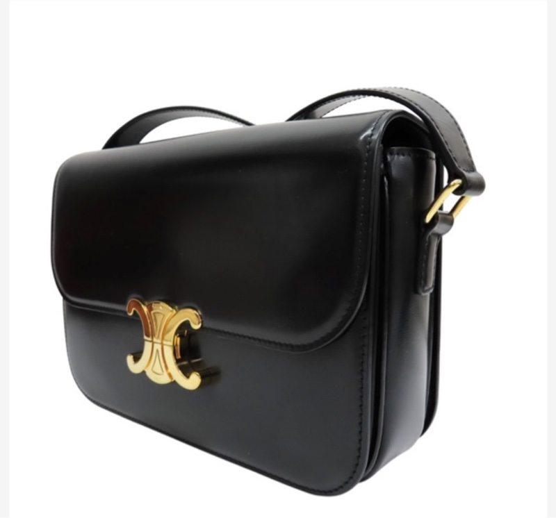 Celine 凱旋門 黑金 中號-2