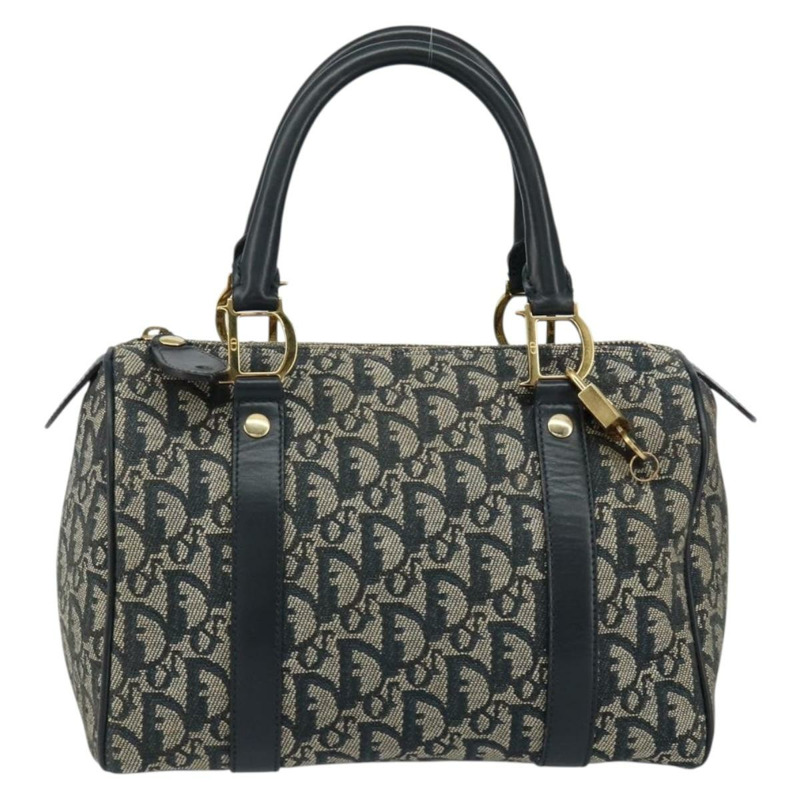 【日本直送】Christian Dior Trotter帆布波士頓包 海軍藍 金色 正品 151399V-12