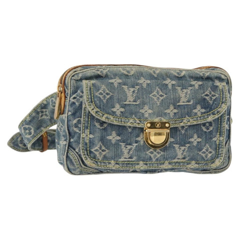 路易威登 Monogram 牛仔布腰包/肩背包 藍色 M44741 LV 正品 ka139V