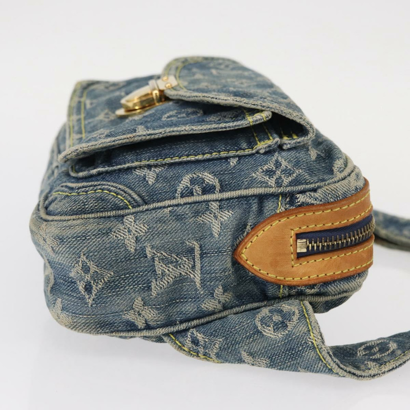 【日本直送】路易威登 Monogram 牛仔布腰包/肩背包 藍色 M44741 LV 正品 ka139V-2