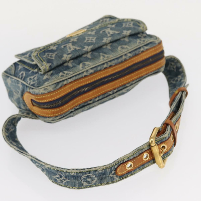 【日本直送】路易威登 Monogram 牛仔布腰包/肩背包 藍色 M44741 LV 正品 ka139V-6