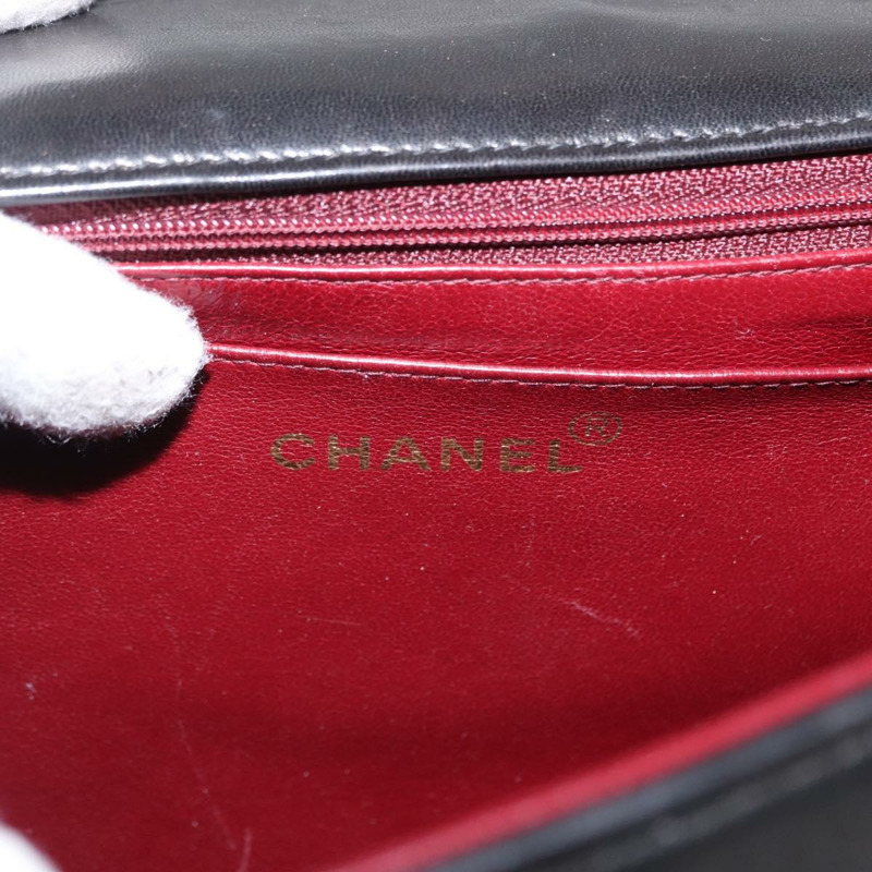 【日本直送】香奈兒新款 Mademoiselle 羊皮肩包 黑色 銀色 CC 標誌 正品 ka096V-19