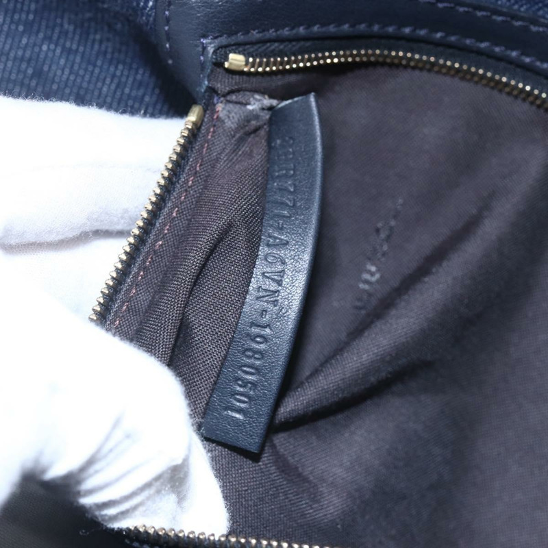 【日本直送】FENDI Mamma Baguette 單肩包 牛仔布 2way 海軍藍 金色 Auth 154083M-10