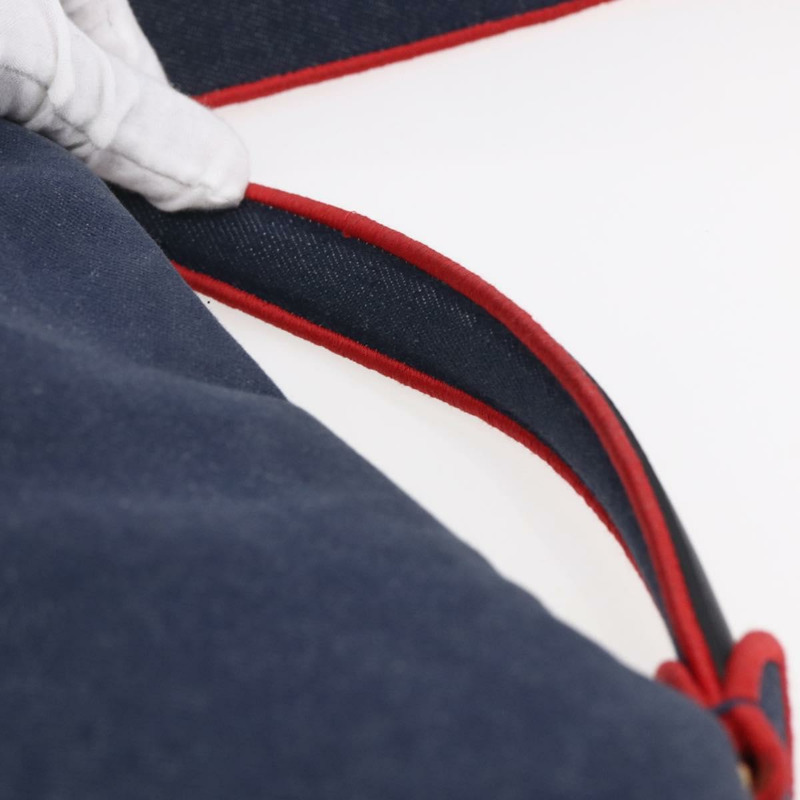 【日本直送】FENDI Mamma Baguette 單肩包 牛仔布 2way 海軍藍 金色 Auth 154083M-13