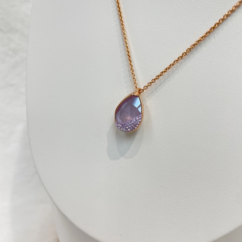 Swarovski 梨型紫水晶閃鑽項鏈XB604-0